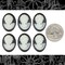 Black and White Feminine Profile 25mm x 18mm Resin Cameos - Set of Six - CAM267